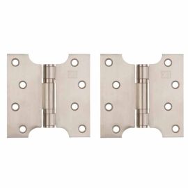 Satin Stainless Steel Parliament Door Hinges Button Tipped 4 x 2 x 4"  - Pair