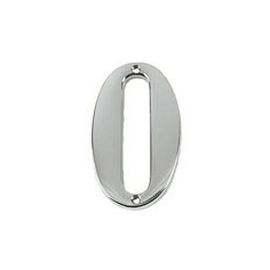 Polished Chrome Face Fixing Numeral - 0