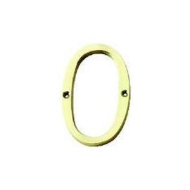 Polished Brass 51mm Face Fixing Numeral - 0