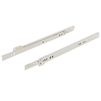 Hafele White Single Extension Roller Drawer Runners - 400mm