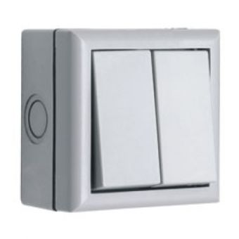 10A 2 Gang 2 Way Weatherproof IP66 Outdoor Switch