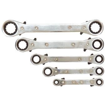 Blackspur 5pc Ratchet Ring Spanner Set
