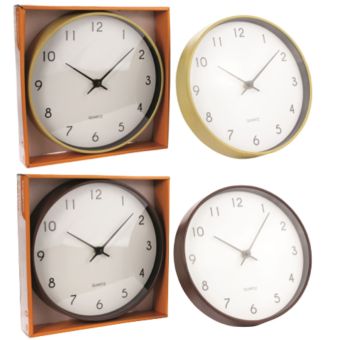 Kingavon 10” Wood Effect Wall Clock I Minimalist Silent Wall Clock with Natural Wood-Style Finish - Each