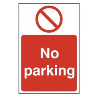 Rigid PVC No Parking Sign - 200 x 300mm