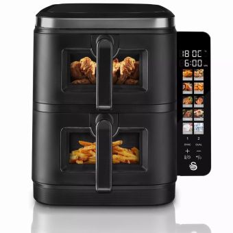 Swan 11L Duo Layer Air Fryer I Double the Capacity, Save Space and Cook Smarter