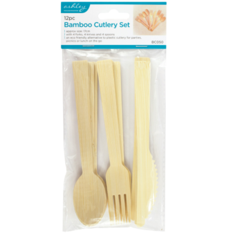Ashley 12 Piece Bamboo Cutlery Set Eco Friendly I 17cm