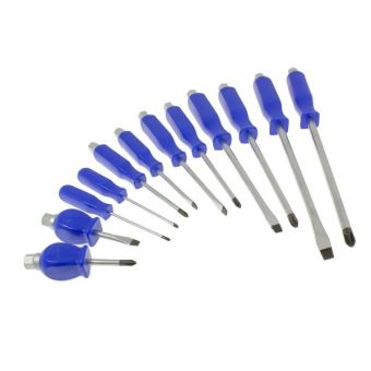 12 Piece Mechanics Go-Through Hex Shank Engineers Screwdriver Set