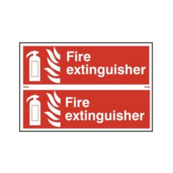 Red PVC Scripted Fire Extinguisher Signs - 2 x 300mmx100mm