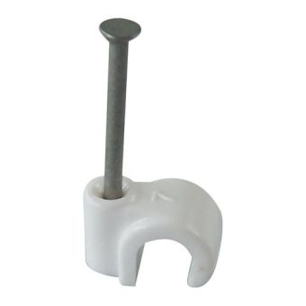 White 7mm Cable Clips (20pack)