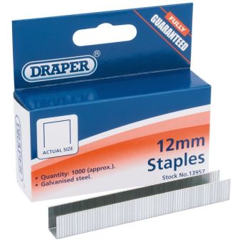 Draper® Heavy Duty 1000 Staples - 12mm
