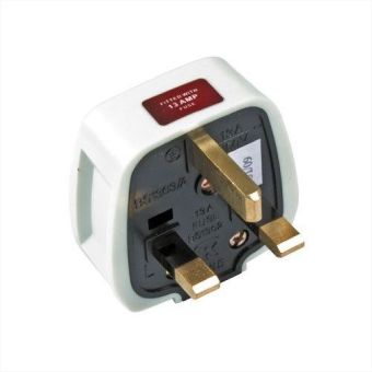 13Amp Fused Rubber White Electrical Plug