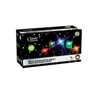Classic Christmas 160 LED Multi Action Super Bright Fairy Lights - Multi Coloured