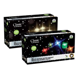 Classic Christmas 160 LED Multi Action Super Bright Fairy Lights