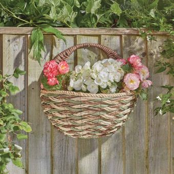 Trinity Wall Basket 16in – Natural Hanging Wall Planter for Indoor & Outdoor Décor