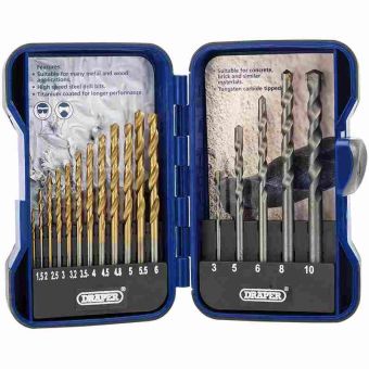 Draper Metric Combined 17pc HSS & Masonry Drill Bit Set