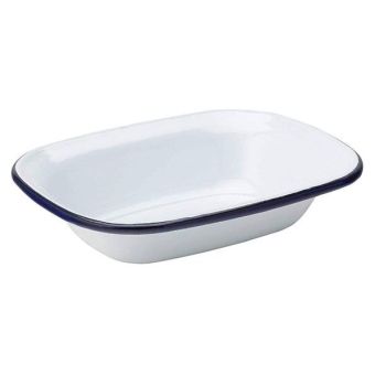 Enamel oblong pie dish - 18cm