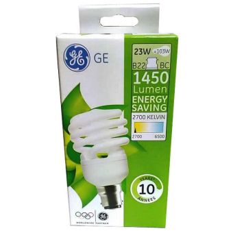 GE LED 23W (103W Equivalent) Spiral Bayonet Cap Fitting B22/ BC Light Bulb