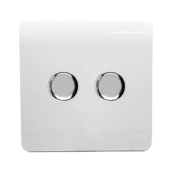 2 Gang Rotary LED Dimmer Light Switch 150W