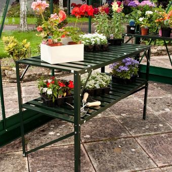 2 Tier Aluminium Staging Green 4'