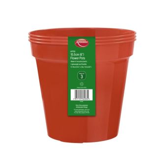 Ambassador Flower Pots - 6" - Pack Of 3