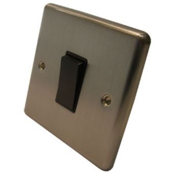 Switch 10Amp 1 Gang 2 Way Satin Chrome Black Inserts