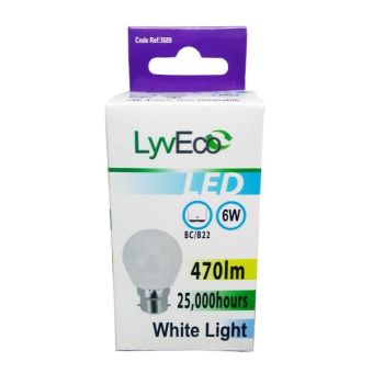 LyvEco 6W LED Golf BC / B22 Lightbulb