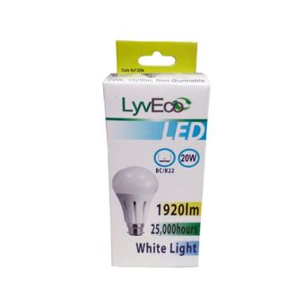 LyvEco 20w LED GLS White Light BC / B22 Lightbulb