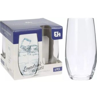 Drinking Glass Set of 4 – 360ml I Clear Elegant Glassware for Every Occasion