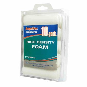 SupaDec High Density Foam Mini Paint Roller Sleeves - 4" - Pack Of 10