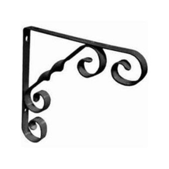 250mm (10") Black Wrought Iron Scroll Bracket