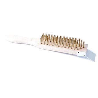 4 Row Wire Brush with Scraper for Rust Removal