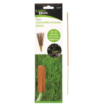 Green Blade Citronella Incense Sticks 40 Pack – Outdoor Insect Repellent Sticks I 30–40 Minute Burn Time
