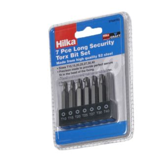 Hilka 7 Piece Long Security Torx Bit Set