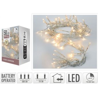 50 LED Christmas Warm White Naked Wire - 5m