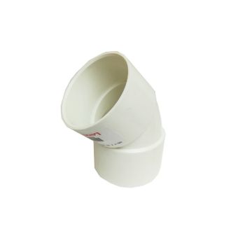 White Plastic 45° Waste Pipe Fitting - 50mm