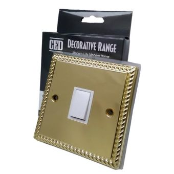 CED Georgian Brass 1 2-Way White Switch