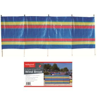 Redwood 5 Pole 4 Section Windbreak 300cm Beach Camping Wind Shelter