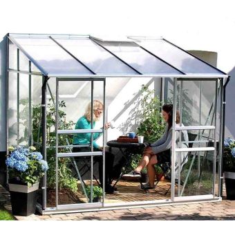 The IDA 6ft x 8ft Silver Finish with Standard Glass & Polycarbonate Roof