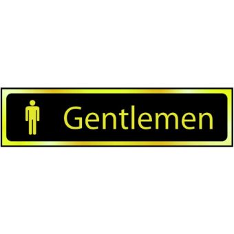 Centurion Black / Brass GENTLEMEN Sign - 200 X 50mm