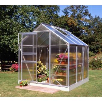 Popular Greenhouse Polycarbonate Silver 6' x 6'