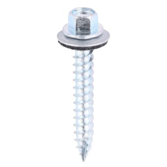 Metal to Timber Screws – Hex Head with EPDM Washer – 6.3 x 45mm I 100 Pack