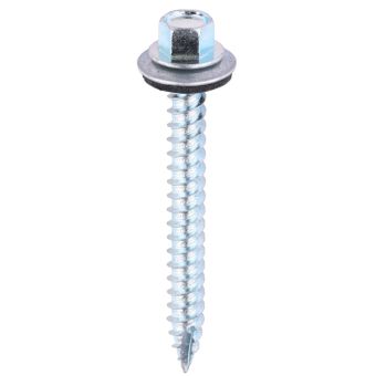 Metal to Timber Screws – Hex Head with EPDM Washer – 6.3 x 60mm I 100 Pack
