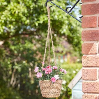Weaver Hanging Basket 6in – Natural Rustic Hanging Planter
