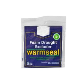 5m White Extra Wide PVC Foam Draught Excluder Extra wide