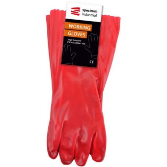 Spectrum Large Red PVC Gauntlet Gloves