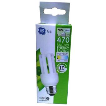 GE 9W (42W Equivalent) T3 Mini Stick Screw Cap Fitting E27/ ES Light Bulb