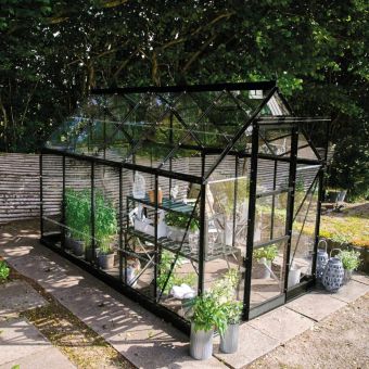 The Halls ICON Range of 6ft Freestanding Greenhouses-Black-6' x 10'-Toughened Safety Glass - Comes with base