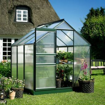 Popular Greenhouse Horticultural Glass Green 6' x 6'