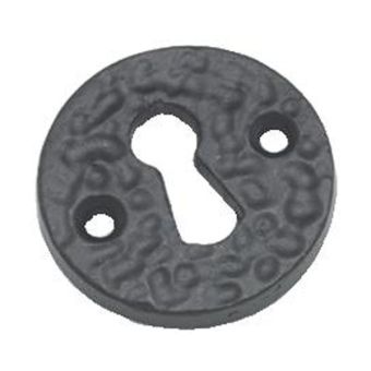 Antique Black Ironwork Round Open Escutcheon