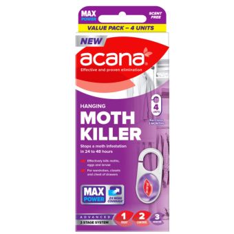 Acana Max Hanging Moth Killer - 4 Pack I Wardrobe Protection